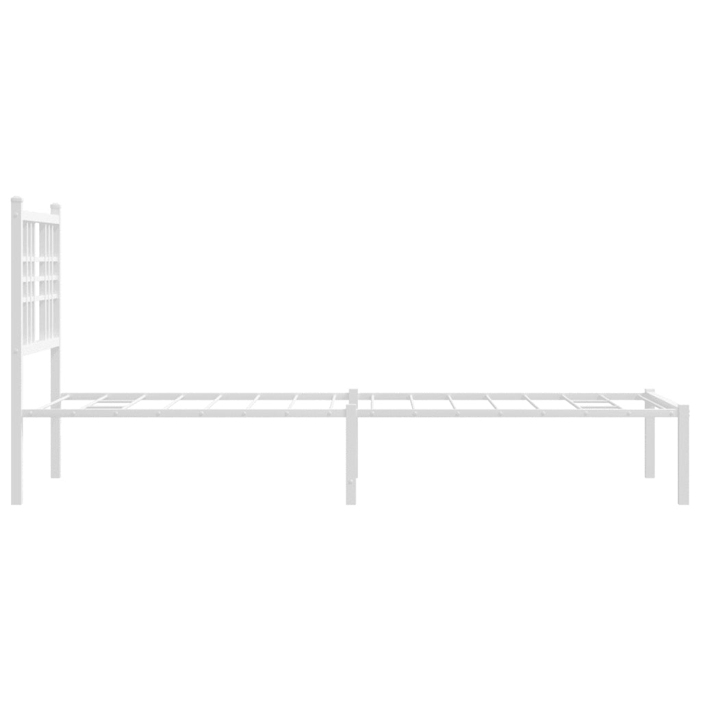 Giroletto con Testiera-Struttura Letto con testiera Metallo Bianco 80x200 cm 672773