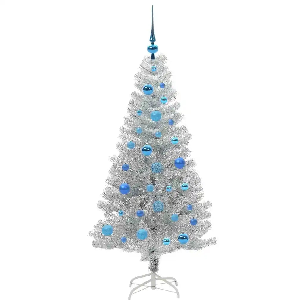 Albero di Natale con 150 LED con supporto Argento 150 cm PET 3396668