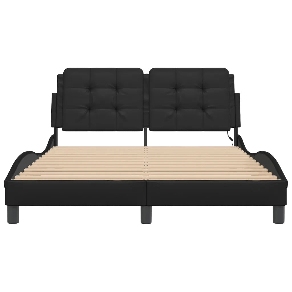 Giroletto con LED senza Materasso-Struttura Letto Zadar Nero 120x200 cm