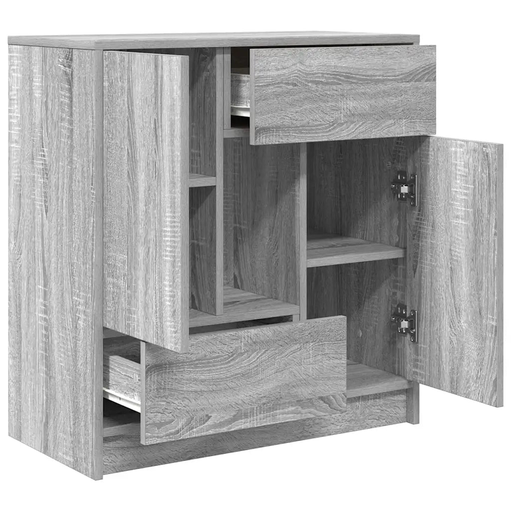 Credenza con Cassetti e Ante-Buffet-Armadio da cucina Grigio Sonoma 70,5x34x74,5 cm