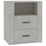 Comodino | Armadio da Notte | Mobiletto da notte Grigio Cemento 50x36x60 cm in Legno Multistrato