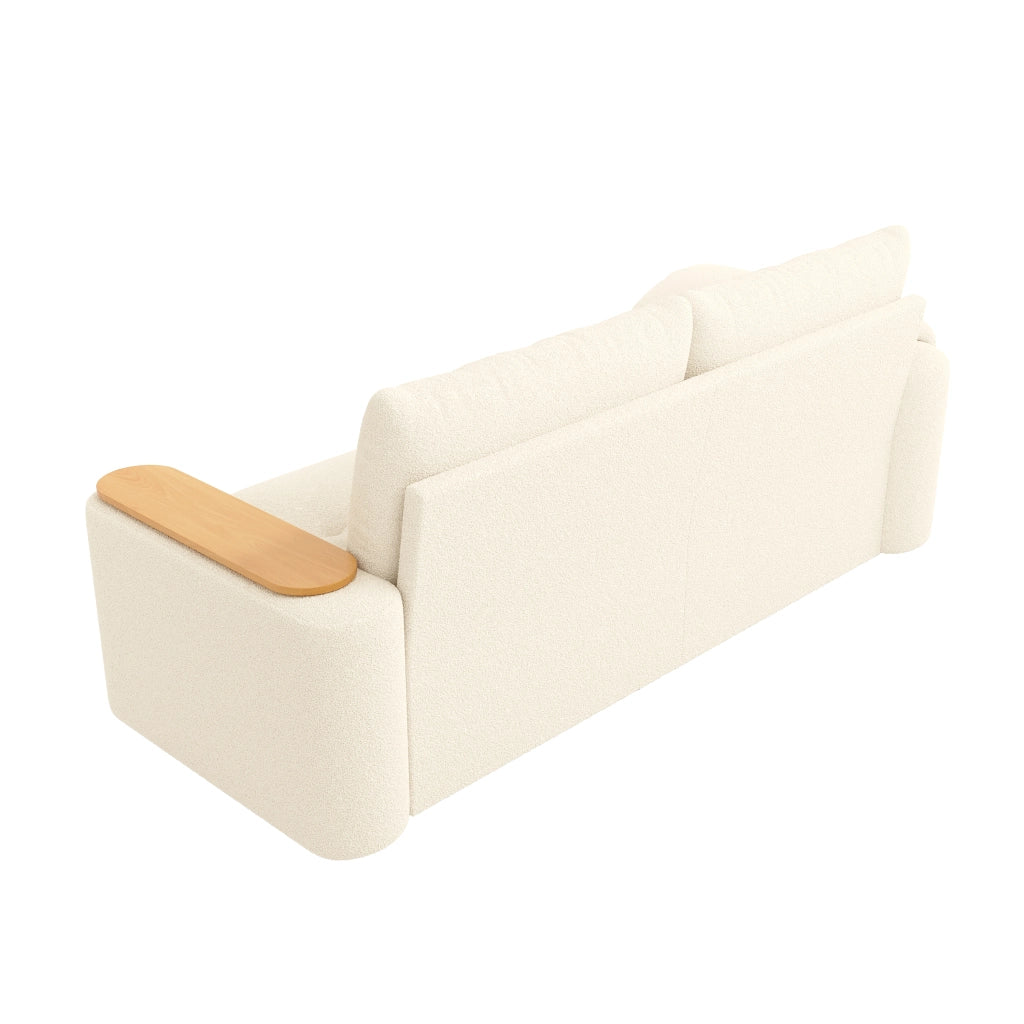 DIVANO modulare 207,5 x 80 x 87 cm in Teddy Beige con tavolino e vani contenitore