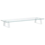 Supporto per monitor mobile da scrivania 60 x 20 x 8 cm vetro temperato e metallo bianco 02_0044896