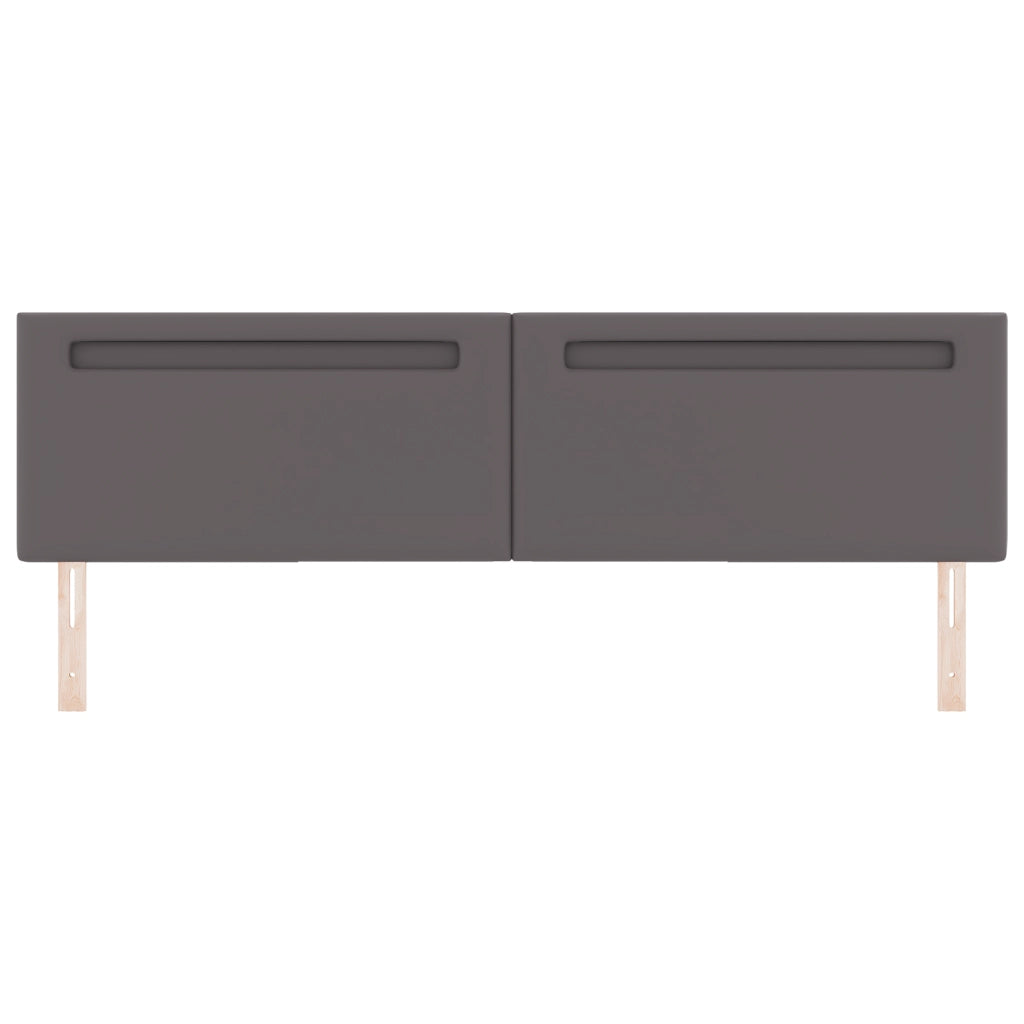 Testiera  Design Semplice Grigia 200 cm in Pelle Sintetica
