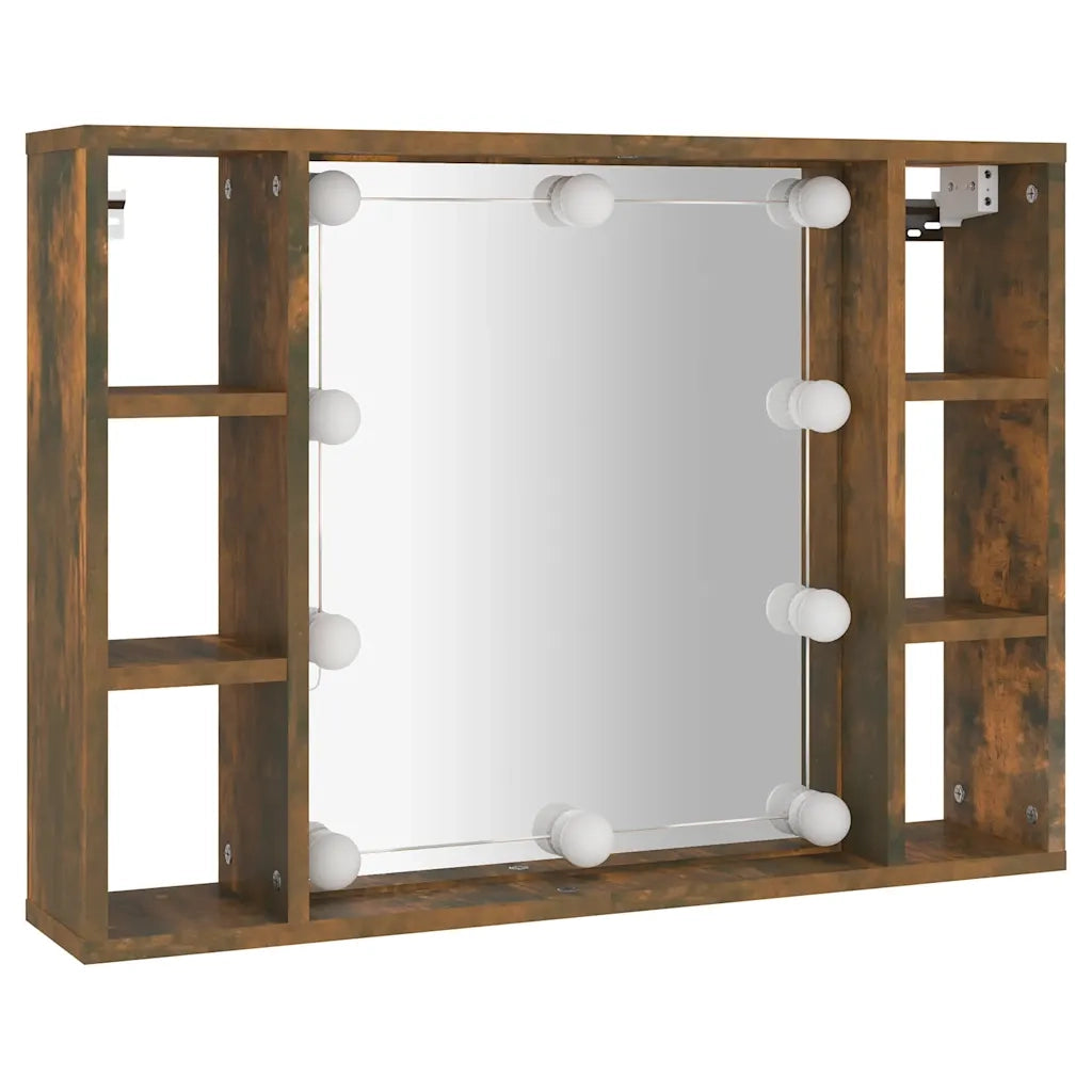 Mobile a Specchio con LED Rovere Fumo 76x15x55 cm CFW1917499