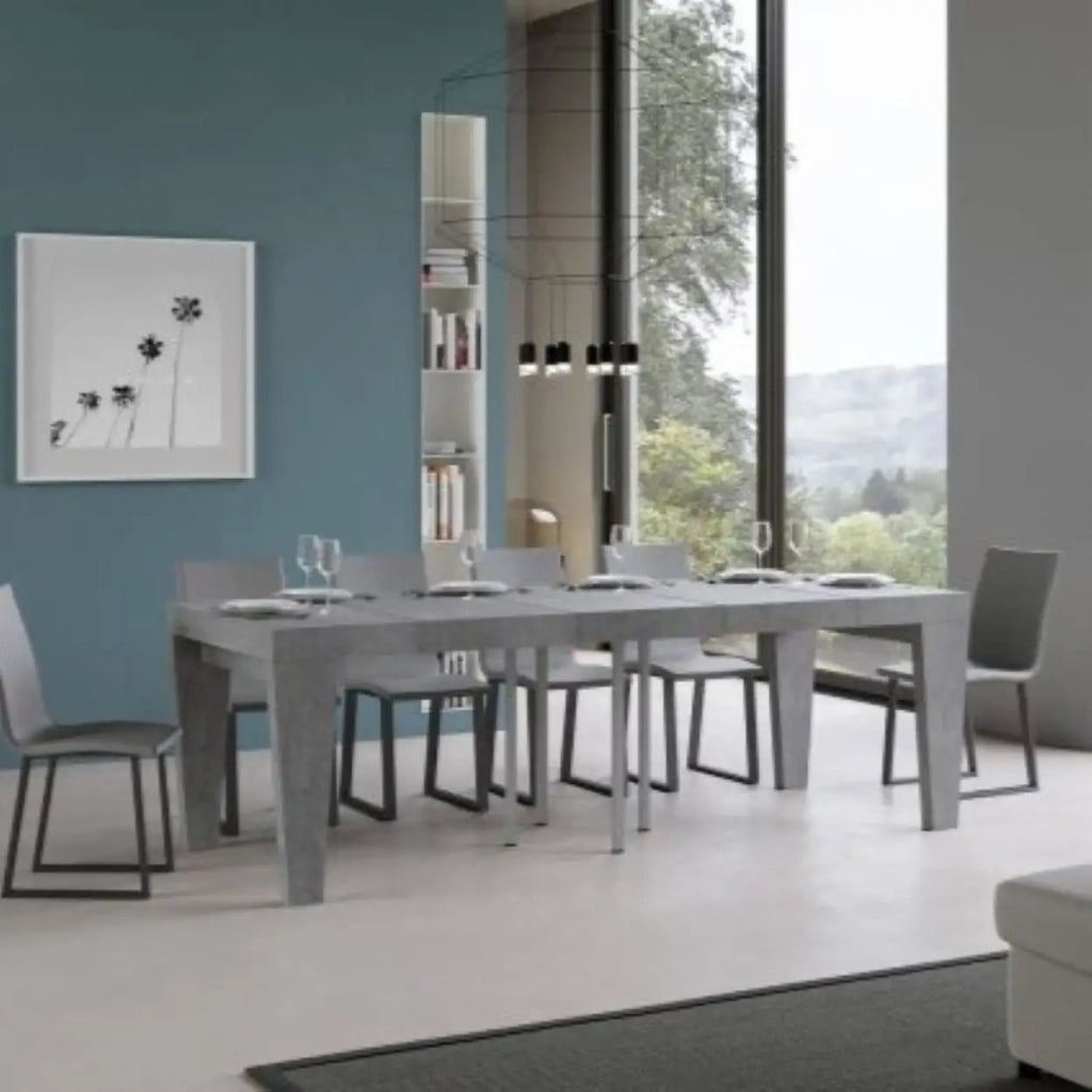 Tavolo allungabile 90/246x90 cm Spimbo Premium colore cemento