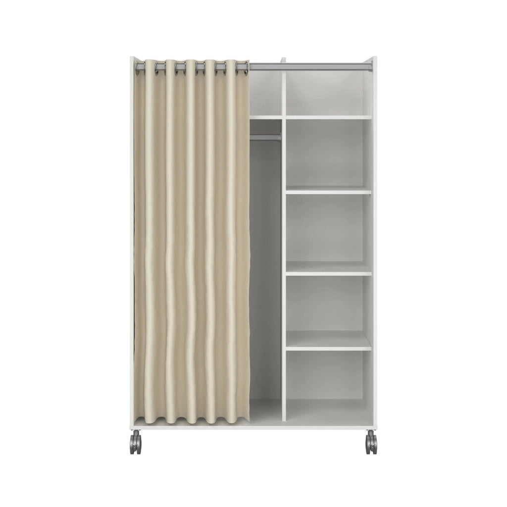 Guardaroba grande Alfango, Mobile camera da letto, Cabina armadio portabiti, Armadio appendiabiti, 100x48 h160 cm, Bianco