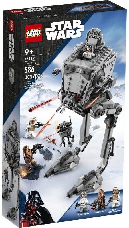 Lego star wars 75322 at-st di hoth con minifigure di chewbacca e droide, modellino del film limpero colpisce ancora - LGO75322
