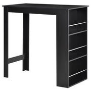 EasyComfort Bancone da Cucina Tavolo Alto con 3 Mensole in Legno, Tavolo da Bar Cucina Arredamento Moderno Casa e Bar, 112x57x106cm, Nero