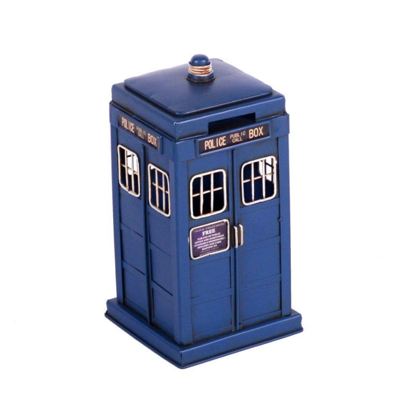 Salvadanaio metallo police box cm 12x12h23