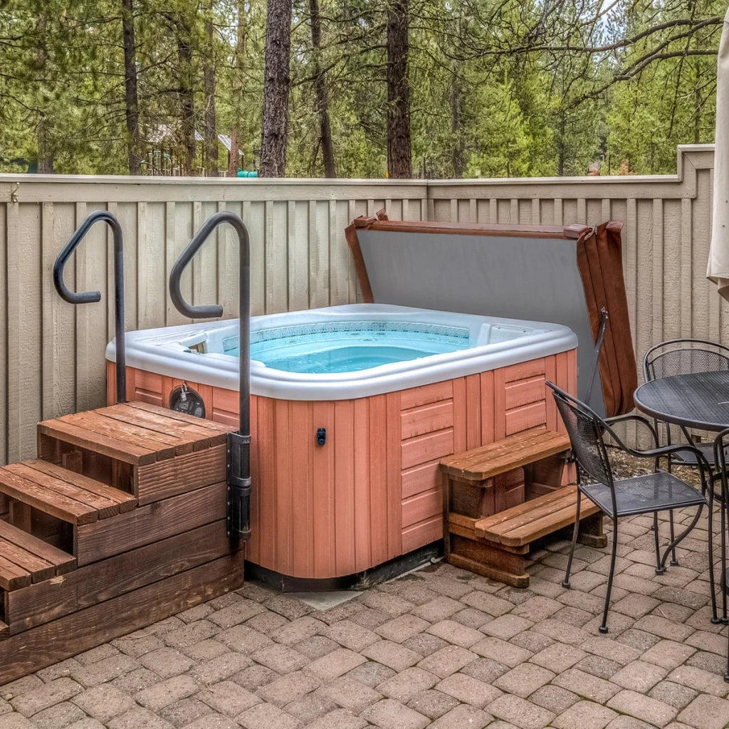 Copertura per vasca idromassaggio Coperchio Spa 2 x 2 m quadrato Marrone Hard Top Resistente alle intemperie PVC in Pelle
