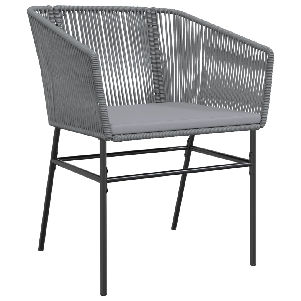 Set da pranzo giardino 5 pezzi con cuscini Grigio Polyrattan