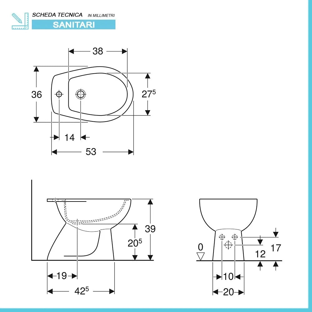 Sanitari tradizionali Geberit con scarico a terra e copriwc  Colibrì