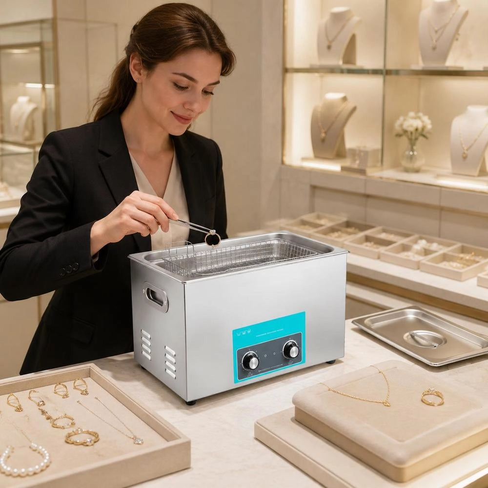 Knob Control Ultrasonic Cleaner 30 L, Ultrasonic Cleaning Device 40 KHz 600 W, Digital Ultrasonic Cleaner, Jewelry Cleaning Ultrasonic 220 V, Ultrasonic Cleaning Device