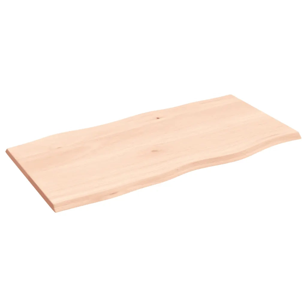 Piano per Tavolo 100x50x2 cm in Rovere Non Trattato Bordi Vivi 363884