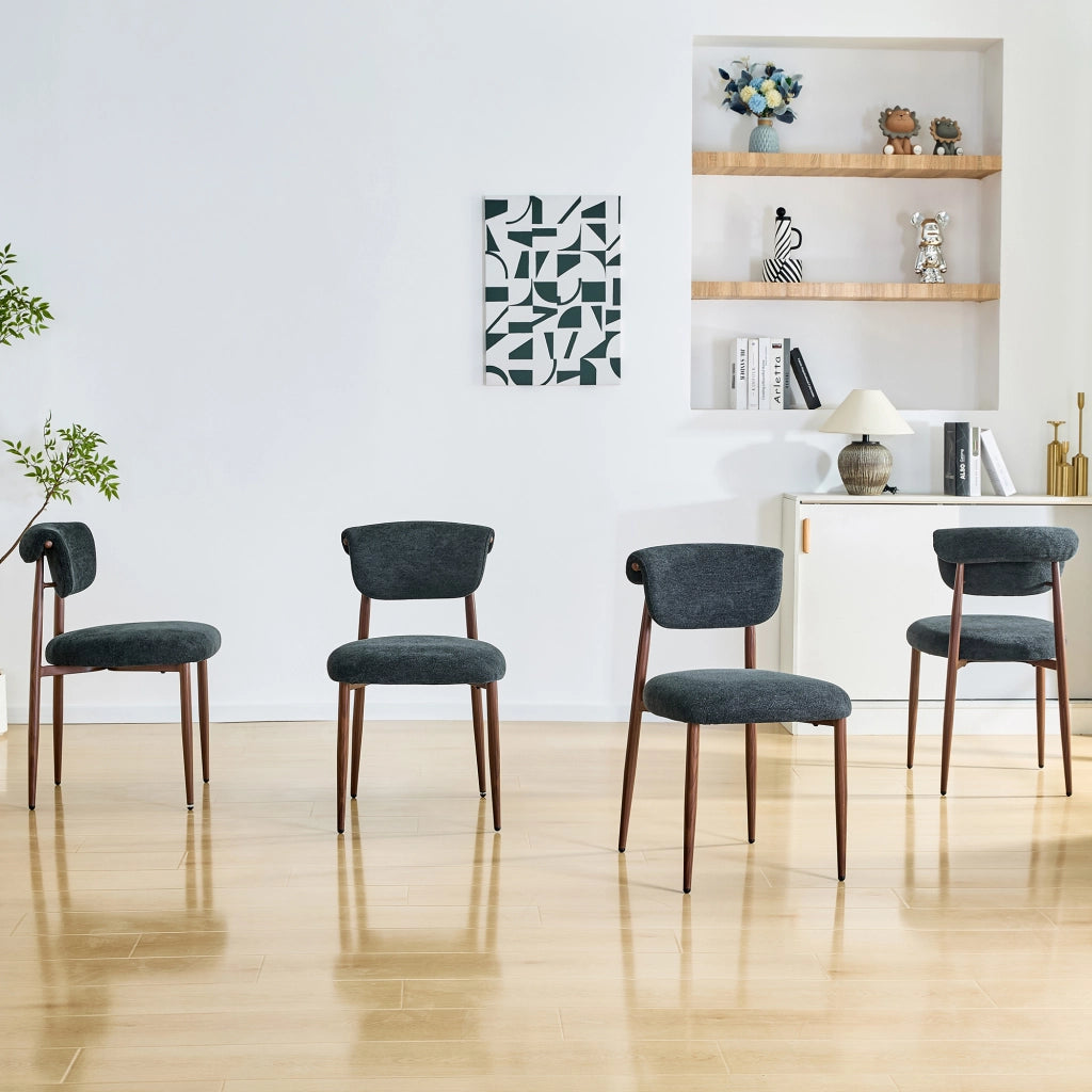 Sedie da Pranzo Imbottite Senza Braccioli con Schienale Curvo ¨C MINIMAL ¨C Set 4 Pezzi