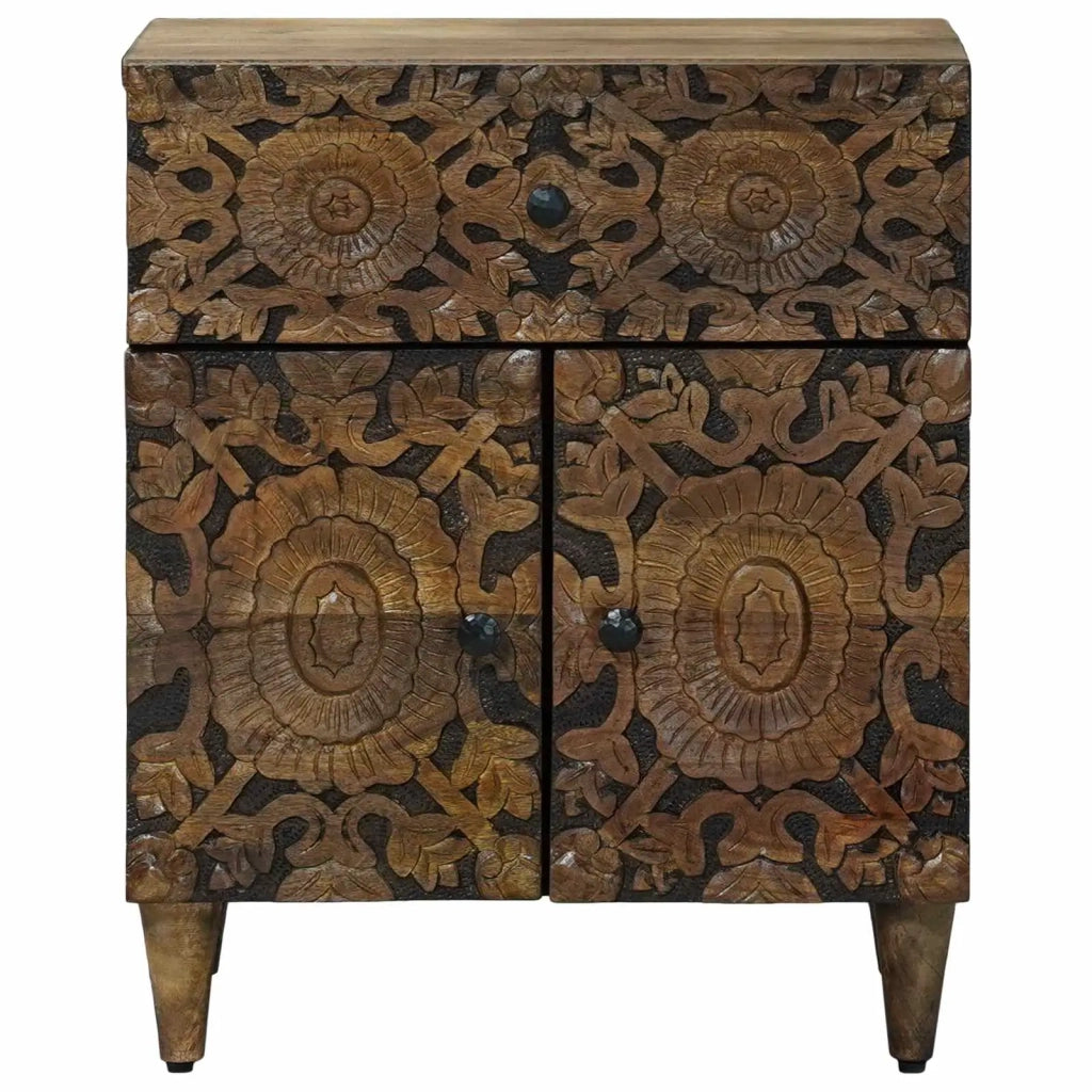 Mobiletto da Letto con cassetto Marrone 50 x 33 x 60 cm