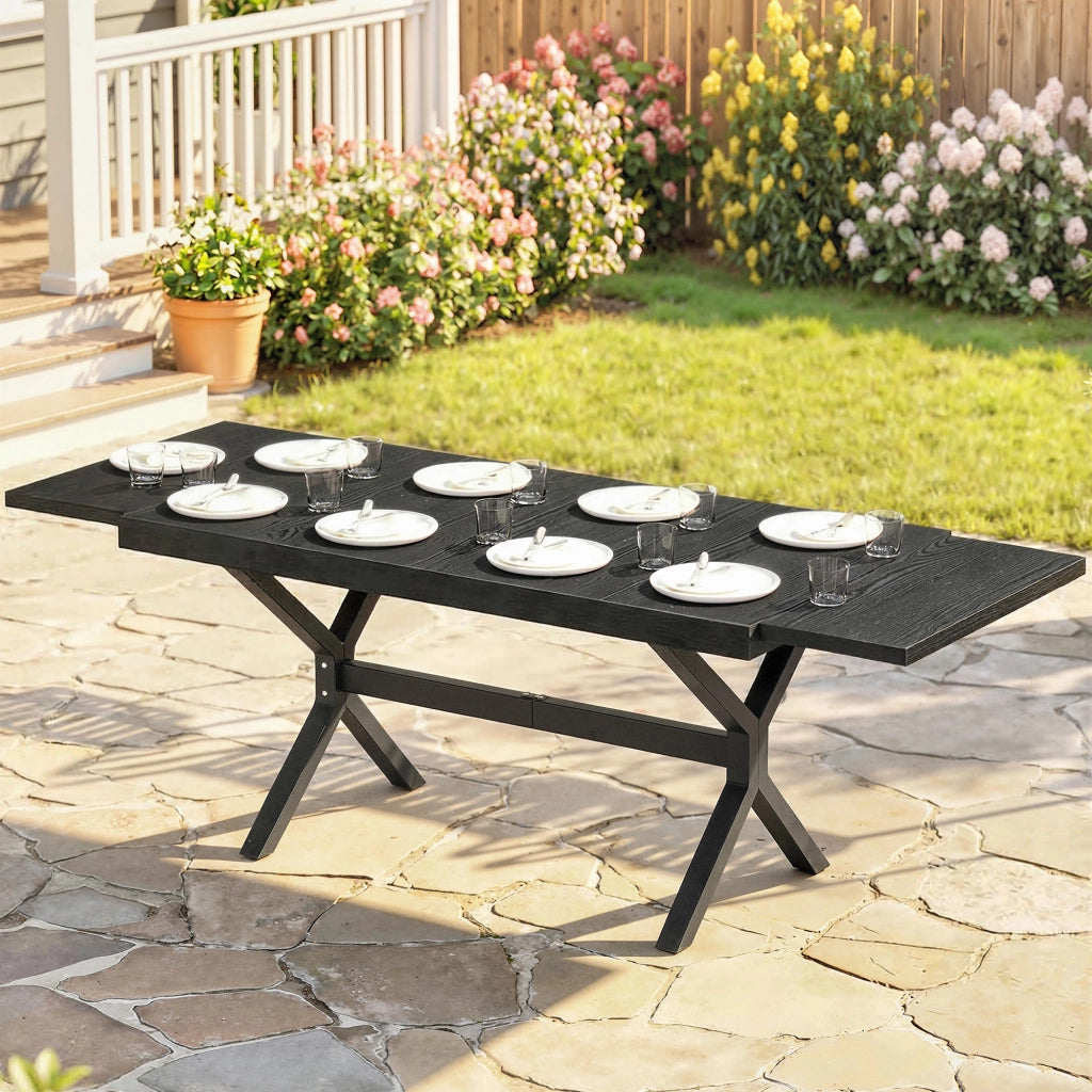 Tavolo da pranzo allungabile per esterno ¨C zephmum ¨C grigio 154x214 cm