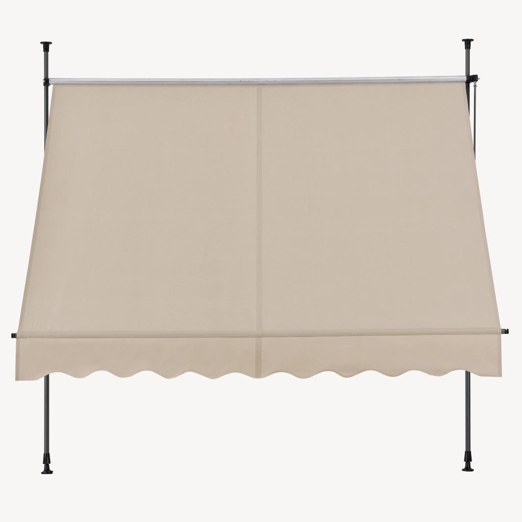 Tenda da Sole a Muro con Pali di Supporto Telescopici Parasole 150 x 120 cm (LxP) color Sabbia pro.tec