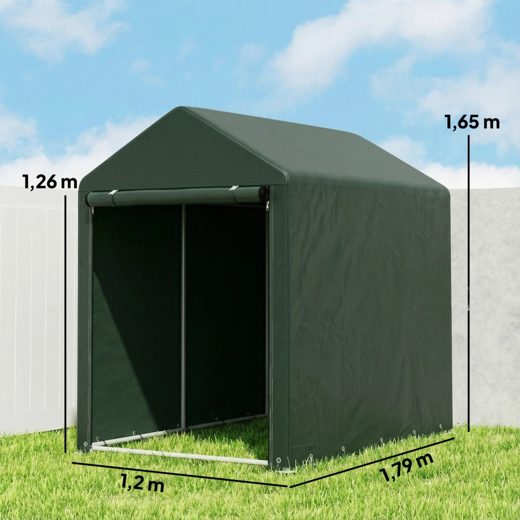 Tenda Garage per Biciclette ¨C Xylo ¨C 180x120x165 cm Verde Impermeabile Anti-UV