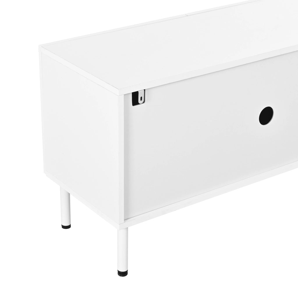 Mobile TV con 4 ante e 2 vani; per soggiorno; in MDF e PB; 180×35×49 cm; bianco