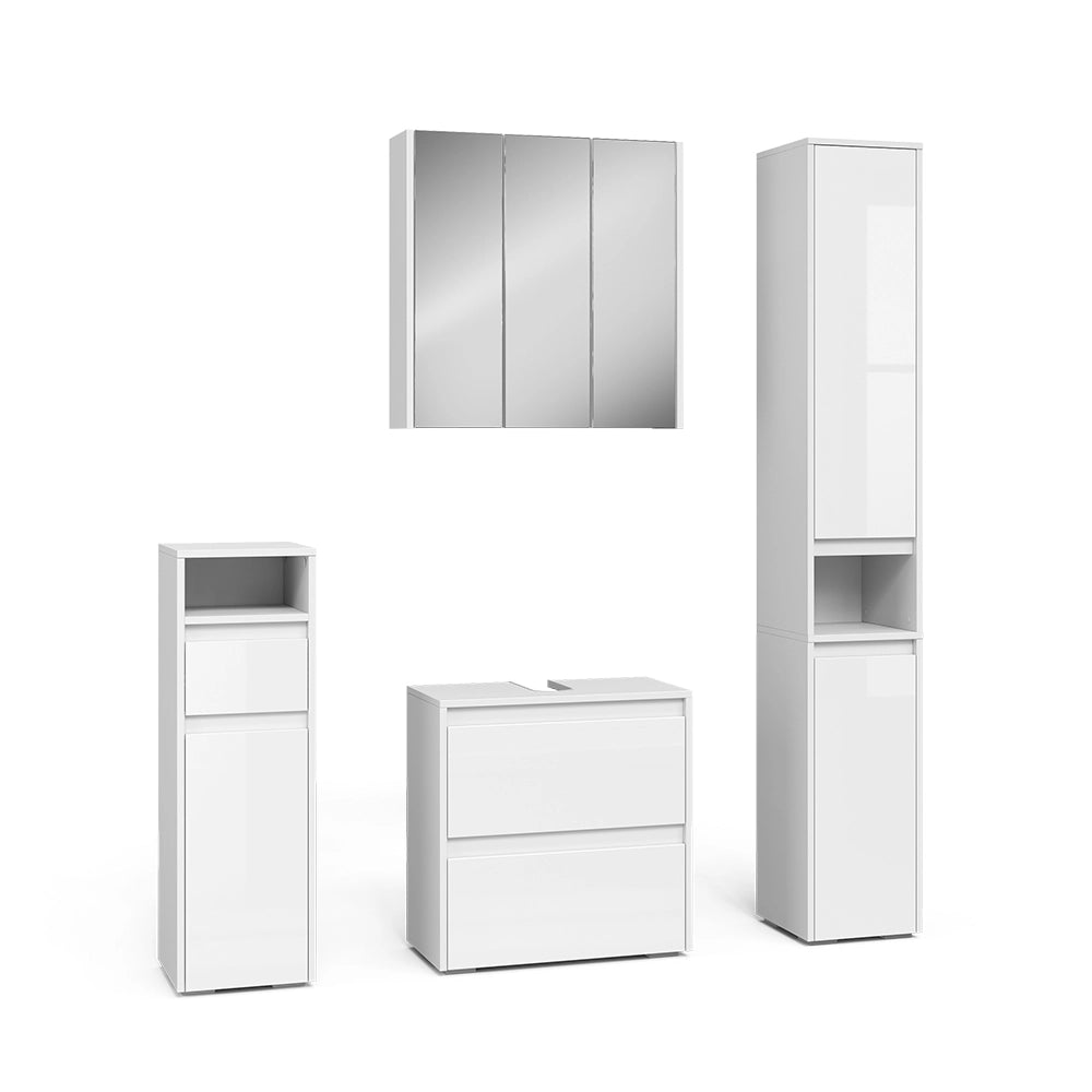 Set di mobili da bagno Majest Bianco lucido 4 parti Vicco