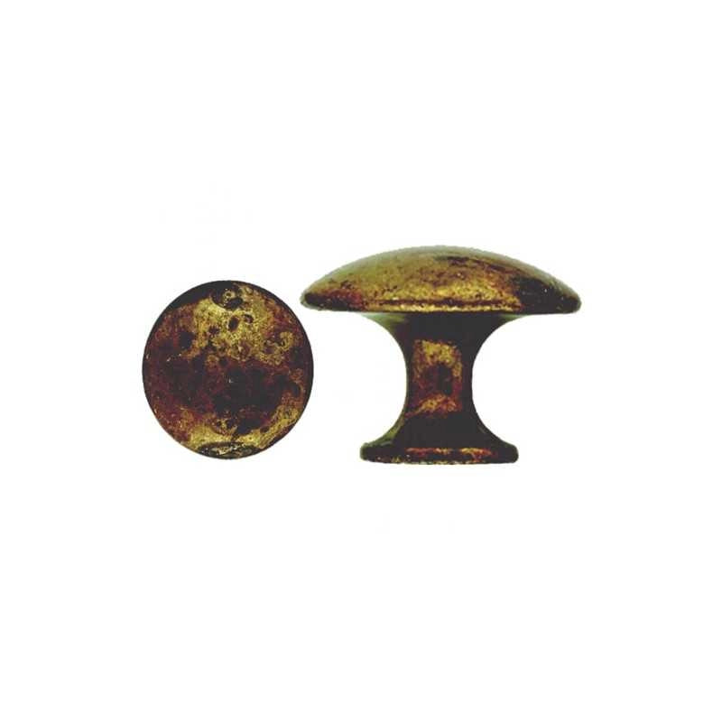 Pomolo Bombato Zama Ottone Antico 25 6481 Ms