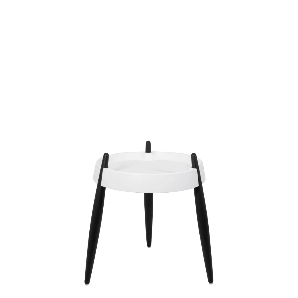 Zafferano Tavolino Liolà h47cm Bianco - Frassino nero