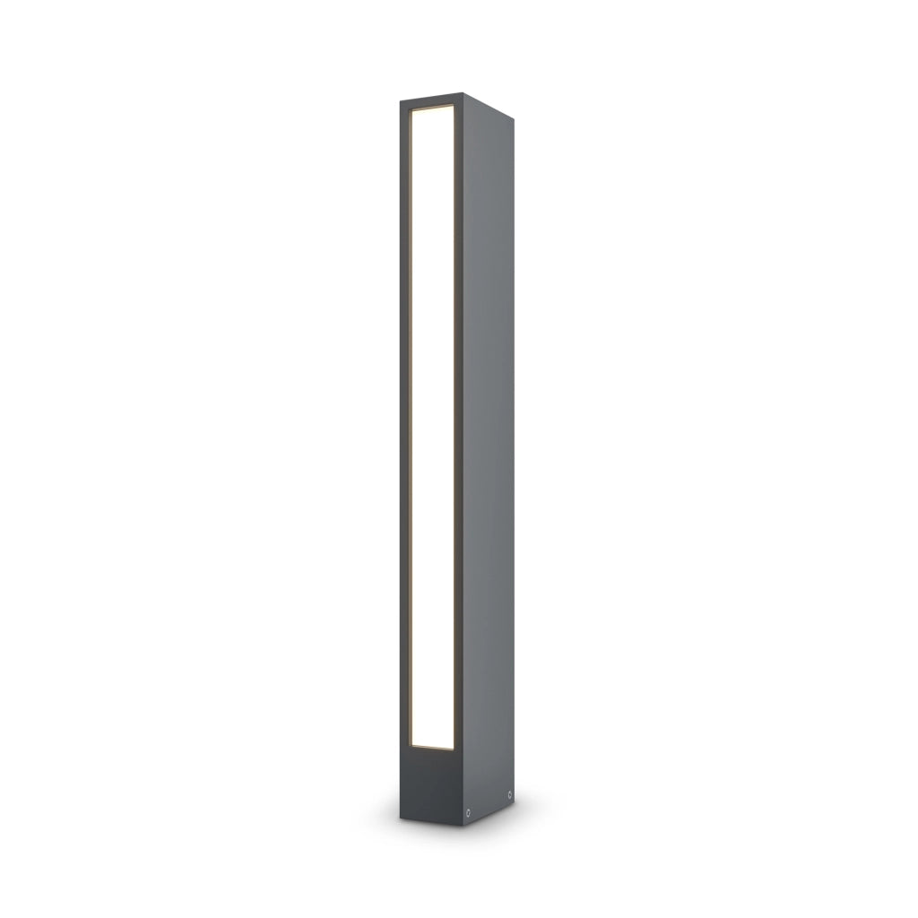 Lampada Da Terra Moderna Per Esterno Metallo Grafite Luce Led 12W Ip65