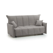 Divano Letto Alaric, Divano a 2 posti, Made in Italy, SofÒ  Soggiorno con apertura a carrello con apertura a carrello, in tessuto imbottito, con Braccioli standard, cm 150x90h85, colore Grigio