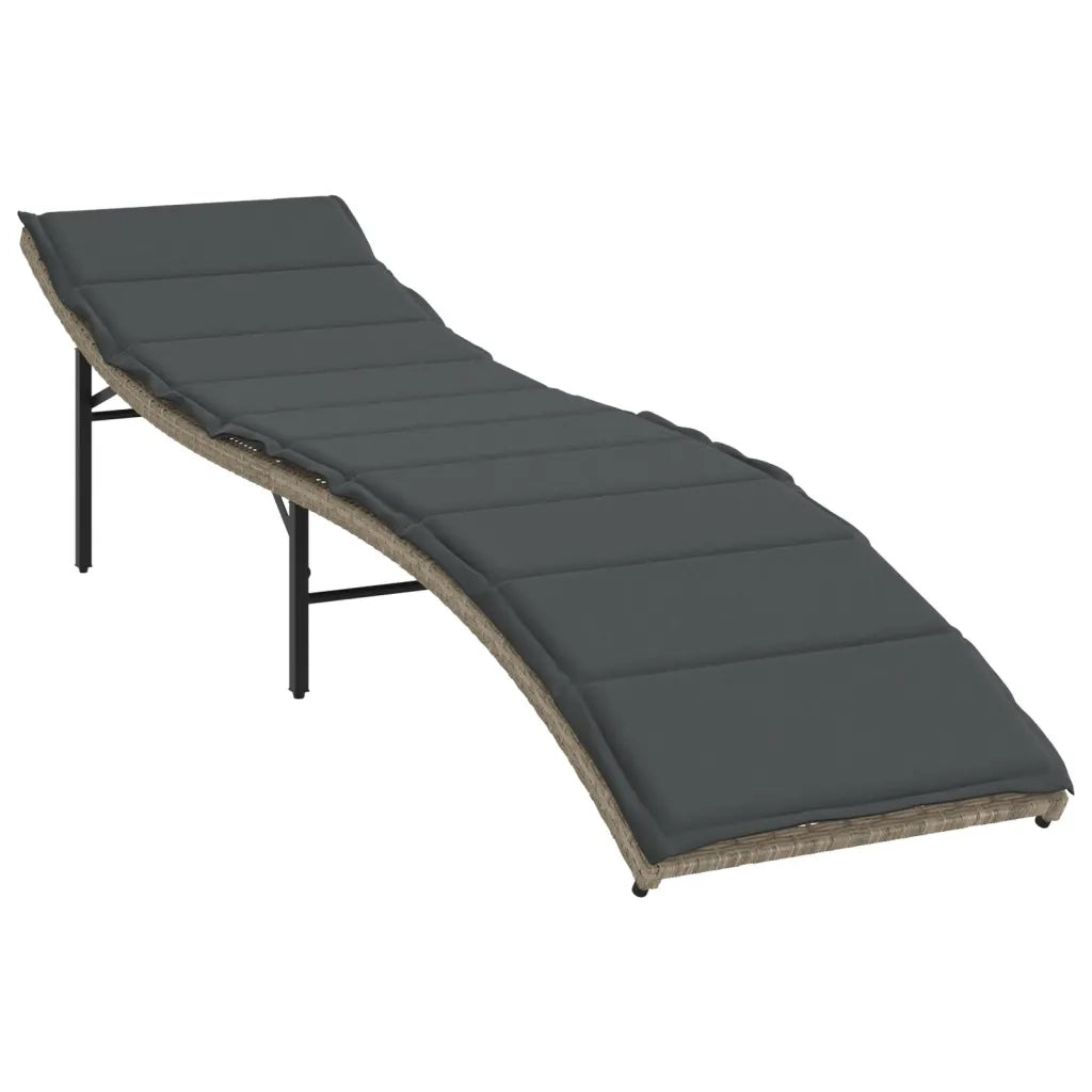 Lettini Prendisole 2pz con Tavolino Grigio Chiaro in Polyrattan 368256