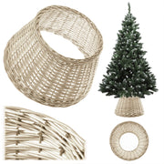 Copertura in vimini KADAX per supporto albero di Natale, 55 cm, copertura per cesto, bianca