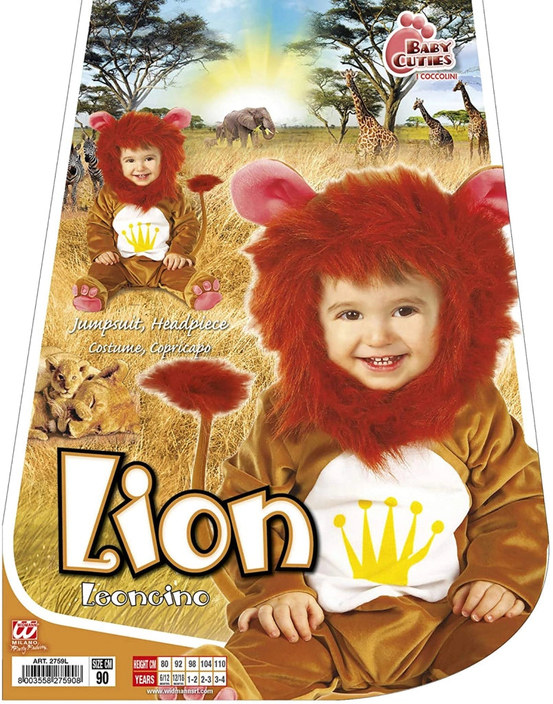 COSTUME CARNEVALE LION IL LEONCINO NEONATI 12-18 MESI 92 CM
