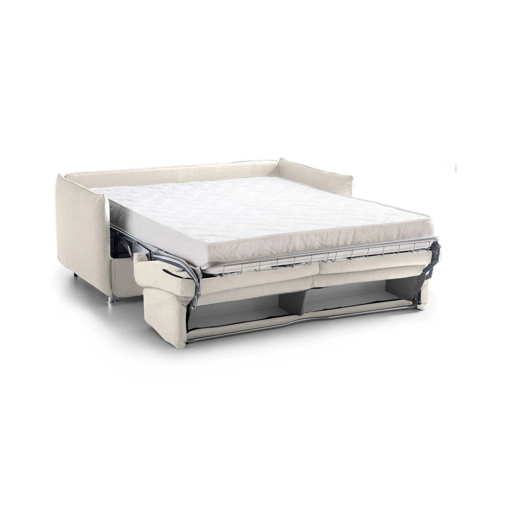 Verceia, Divano Letto 2 Posti Sfoderabile Made in Italy, 160x95 cm Beige