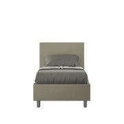 Letto singolo contenitore imbottito 80x190 similpelle cappuccino Adele