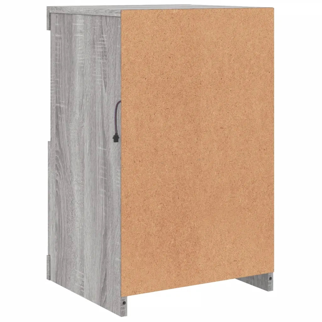 Armadietti con Luci LED 2pz Grigio Sonoma in Legno Multistrato 836641