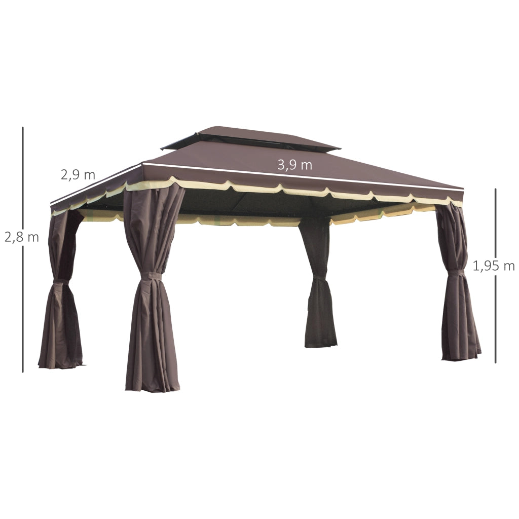 Gazebo da giardino ¨C zephmum ¨C grigio antracite 390x290x280 cm