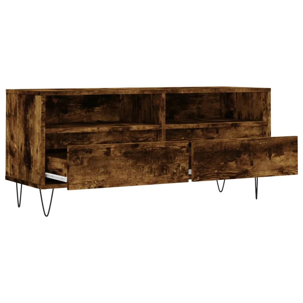 Mobile TV multimediale mensola TV credenza TV sala da pranzo soggiorno camera da letto rovere affumicato 100 x 34,5 x 44,5 cm legno ingegnerizzato marrone 02_0027261