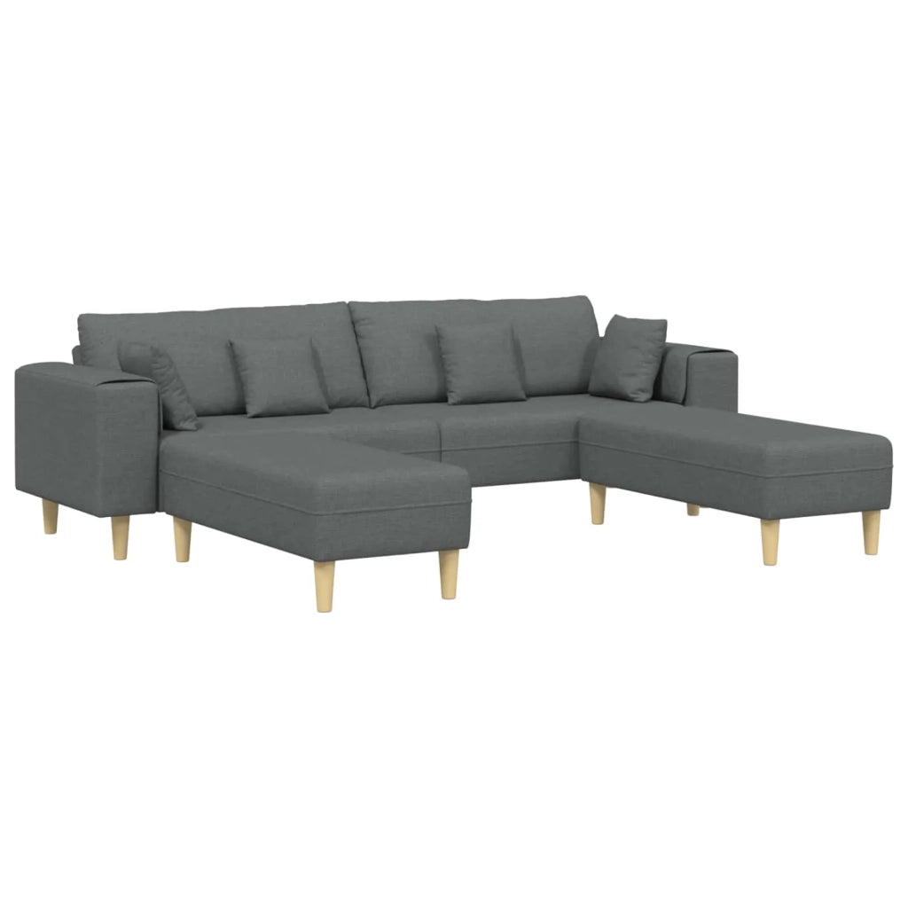 Divano con cuscino 3 pcs Grigio scuro Tessuto 3335163