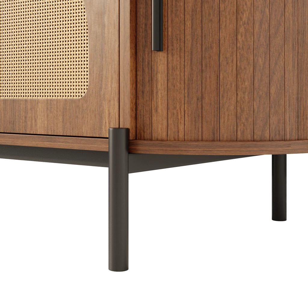 Mobile TV 200x40x49.5 cm con gestione dei cavi in MDF noce