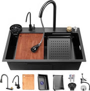 Lavastazione multifunzione - Lavello cucina - Lavastazione multifunzione - Rubinetto a cascata - Inclusi accessori - 68x46cm