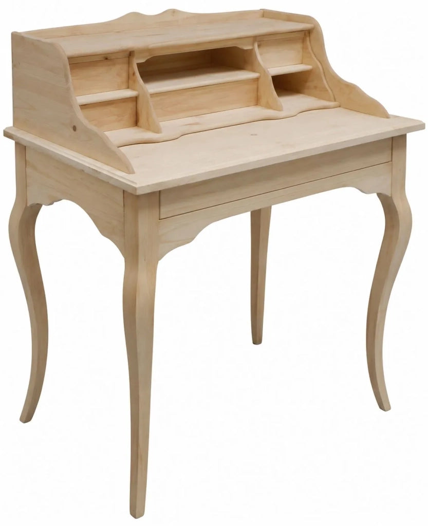 Scrivania 6 cassetti con tiretto legno grezzo 78x50x96 (3107) - Mobili 2G