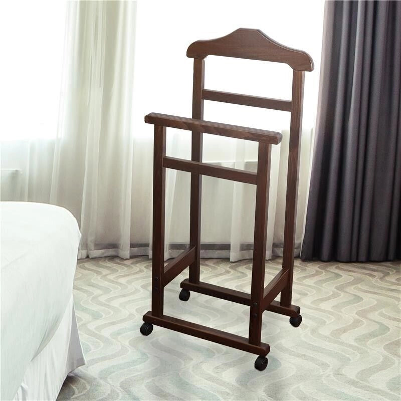 INDOSSATORE APPENDIABITI DA CAMERA PRATIC LEGNO DI FAGGIO NOCE 44 X 25 X 98 H