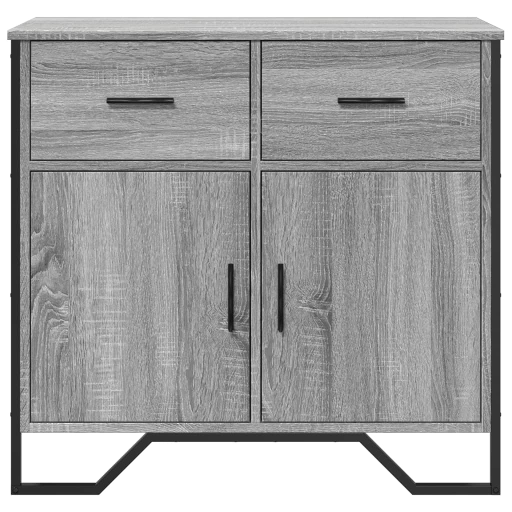 Buffet credenza cassettiera mobiletto mobile contenitore organizer cucina soggiorno rovere Sonoma 79,5 x 35,5 x 74,5 cm legno ingegnerizzato grigio 02_0036525