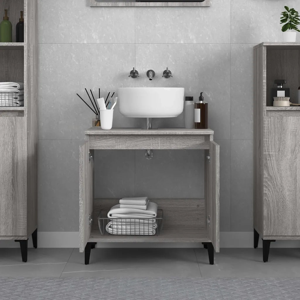 Mobile Lavabo | Armadio Lavabo Grigio Sonoma 58x33x60 cm in Legno Multistrato