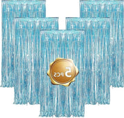Tendone di Nastro con Scintille Blu Luminoso - 5 Pezzi di Carta di Decorazione per Festa di Matrimonio, Festa di Natale, Festa di Compleanno, Decorazione di Podio.