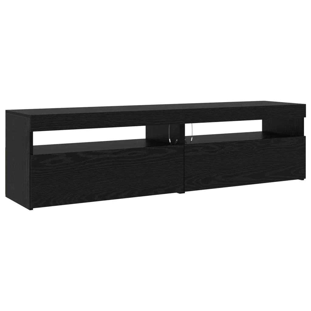 Mobile TV con LED 3 pz | Armadietto TV | Mobile Porta TV Rovere Nero 290 x 36,5 x 40 cm