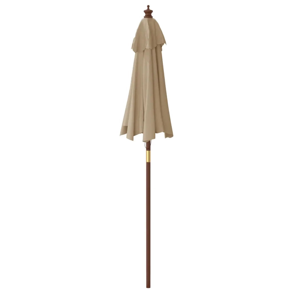 Ombrellone da Giardino-Ombrello da Balcone con Palo in Legno Tortora 196x231 cm
