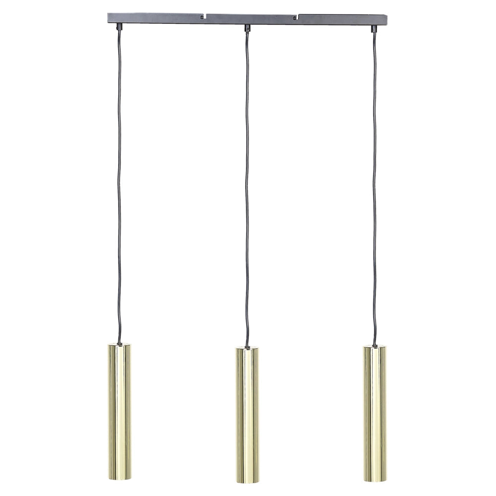 Lampada a sospensione moderna metallo ottone e nero paralumi rotondi a 3 fuochi 97 cm soggiorno cucina sala da pranzo camera da letto
