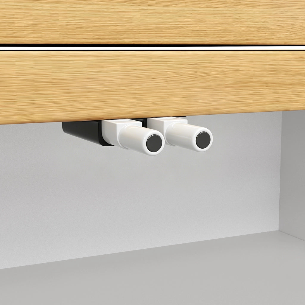 TAVOLO Allungabile Girevole 120-197x40x72 cm Bianco MDF e vetro